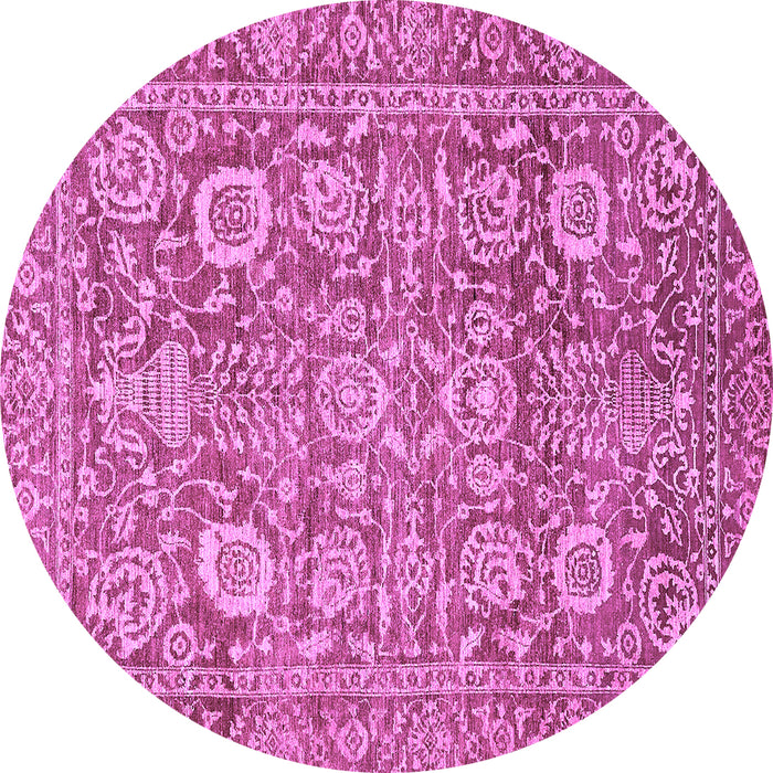 Round Oriental Purple Traditional Rug, abs451pur