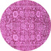 Round Oriental Purple Traditional Rug, abs451pur