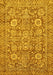 Machine Washable Oriental Yellow Traditional Rug, wshabs451yw