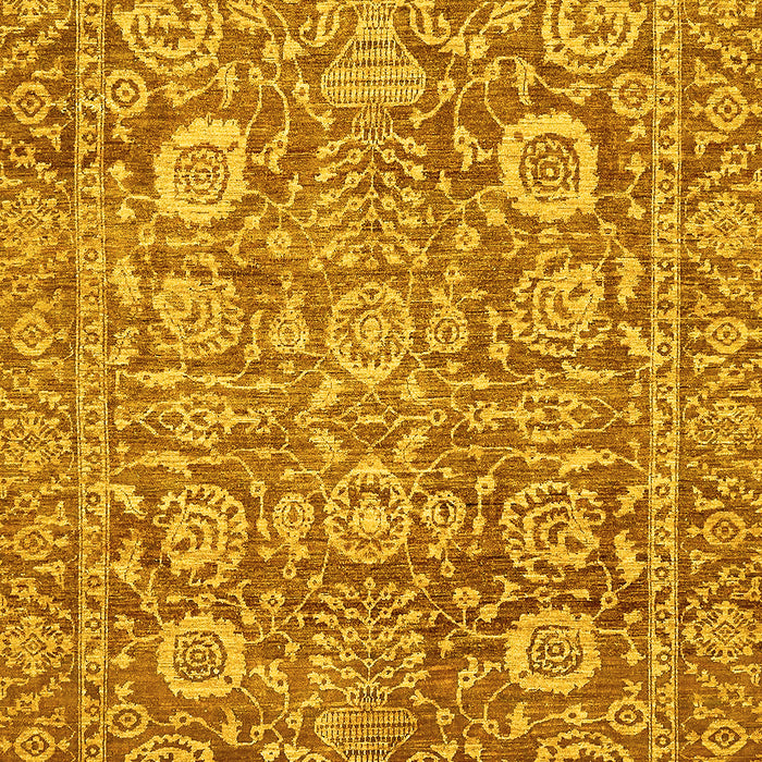 Machine Washable Oriental Yellow Traditional Rug, wshabs451yw