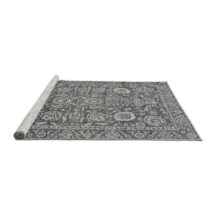 Sideview of Machine Washable Oriental Gray Traditional Rug, wshabs451gry