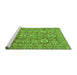 Sideview of Machine Washable Oriental Green Traditional Area Rugs, wshabs451grn