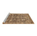 Sideview of Machine Washable Abstract Dark Sienna Brown Rug, wshabs452