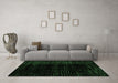 Machine Washable Abstract Emerald Green Modern Area Rugs in a Living Room,, wshabs4520emgrn