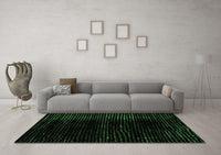 Machine Washable Abstract Emerald Green Modern Rug, wshabs4520emgrn