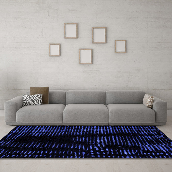 Machine Washable Abstract Blue Modern Rug in a Living Room, wshabs4520blu
