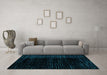 Machine Washable Abstract Turquoise Modern Area Rugs in a Living Room,, wshabs4520turq