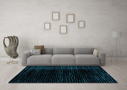 Machine Washable Abstract Turquoise Modern Area Rugs in a Living Room,, wshabs4520turq