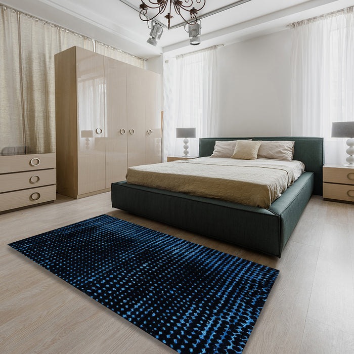 Machine Washable Abstract Black Rug in a Bedroom, wshabs4520