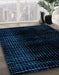 Abstract Black Modern Rug in Family Room, abs4520