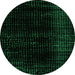 Round Abstract Green Modern Rug, abs4520grn