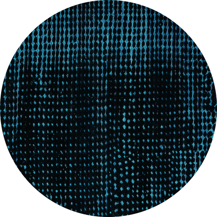 Round Abstract Turquoise Modern Rug, abs4520turq
