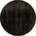 Round Abstract Brown Modern Rug, abs4520brn