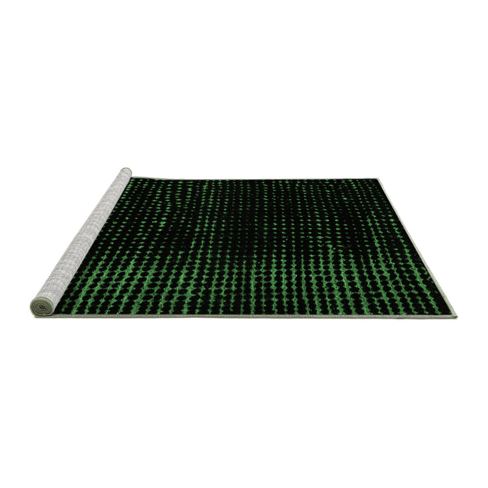 Sideview of Machine Washable Abstract Emerald Green Modern Area Rugs, wshabs4520emgrn