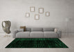 Machine Washable Abstract Green Modern Area Rugs in a Living Room,, wshabs4520grn