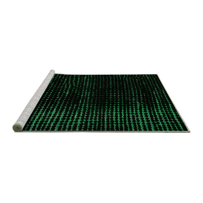 Sideview of Machine Washable Abstract Green Modern Area Rugs, wshabs4520grn