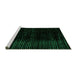 Sideview of Machine Washable Abstract Green Modern Area Rugs, wshabs4520grn