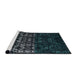 Sideview of Machine Washable Abstract Green Rug, wshabs4521