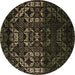 Round Machine Washable Abstract Brown Modern Rug, wshabs4521brn