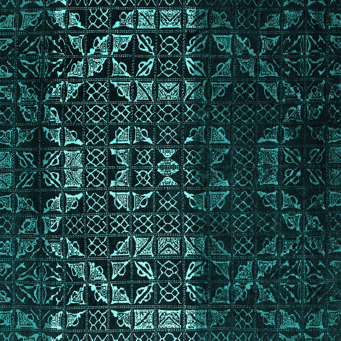 Square Abstract Turquoise Modern Rug, abs4521turq