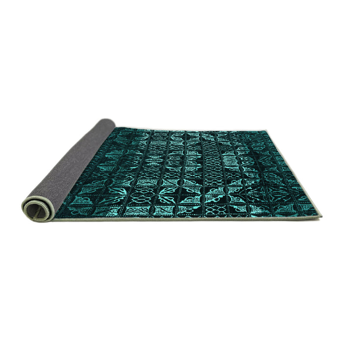 Sideview of Abstract Turquoise Modern Rug, abs4521turq