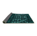 Sideview of Abstract Turquoise Modern Rug, abs4521turq