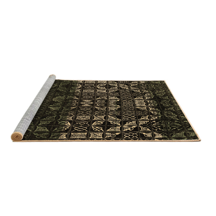 Sideview of Machine Washable Abstract Brown Modern Rug, wshabs4521brn