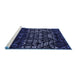 Sideview of Machine Washable Abstract Blue Modern Rug, wshabs4521blu