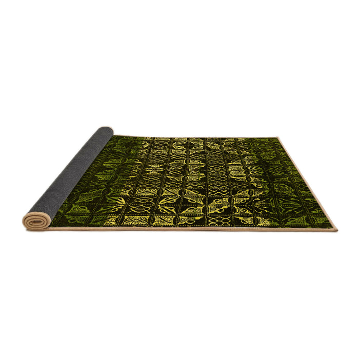 Sideview of Abstract Yellow Modern Rug, abs4521yw