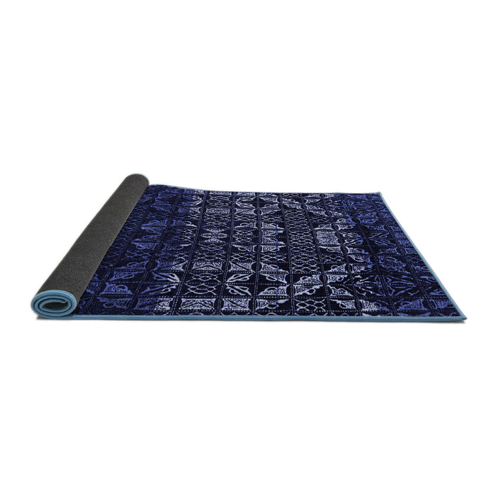 Sideview of Abstract Blue Modern Rug, abs4521blu