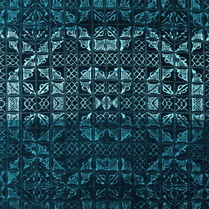Square Abstract Light Blue Modern Rug, abs4521lblu