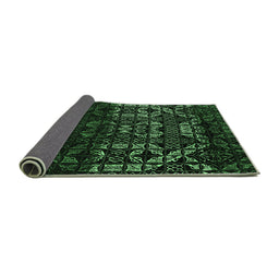 Sideview of Abstract Emerald Green Modern Rug, abs4521emgrn