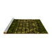 Sideview of Machine Washable Abstract Yellow Modern Rug, wshabs4521yw