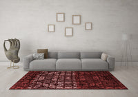 Machine Washable Abstract Red Modern Rug, wshabs4521red