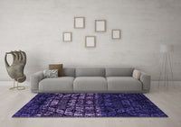 Machine Washable Abstract Purple Modern Rug, wshabs4521pur