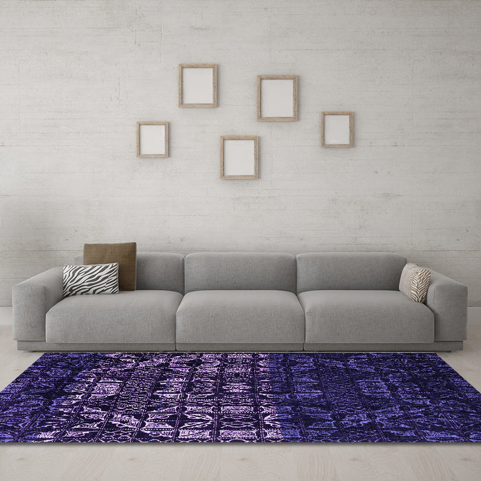 Machine Washable Abstract Purple Modern Area Rugs in a Living Room, wshabs4521pur