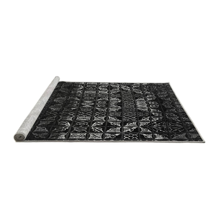 Sideview of Machine Washable Abstract Gray Modern Rug, wshabs4521gry