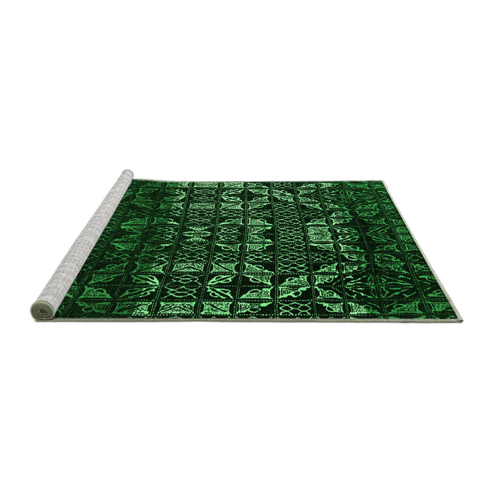 Sideview of Machine Washable Abstract Green Modern Area Rugs, wshabs4521grn