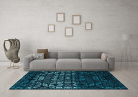 Machine Washable Abstract Light Blue Modern Rug, wshabs4521lblu