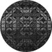 Round Abstract Gray Modern Rug, abs4521gry