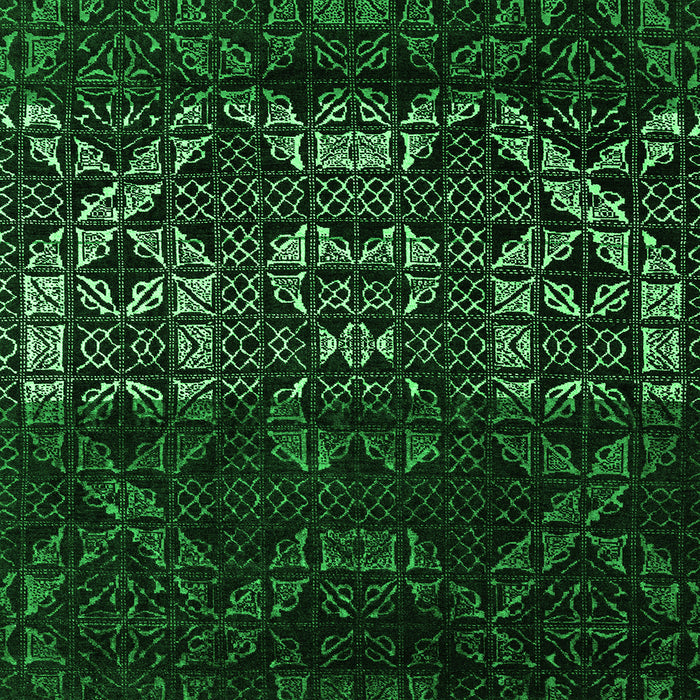 Square Machine Washable Abstract Green Modern Area Rugs, wshabs4521grn