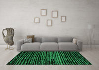 Machine Washable Abstract Green Modern Rug, wshabs4522grn