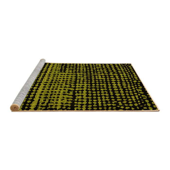 Sideview of Machine Washable Abstract Yellow Modern Rug, wshabs4522yw