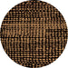 Round Abstract Orange Modern Rug, abs4522org