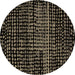 Round Abstract Brown Modern Rug, abs4522brn