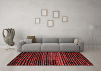 Machine Washable Abstract Red Modern Rug, wshabs4522red