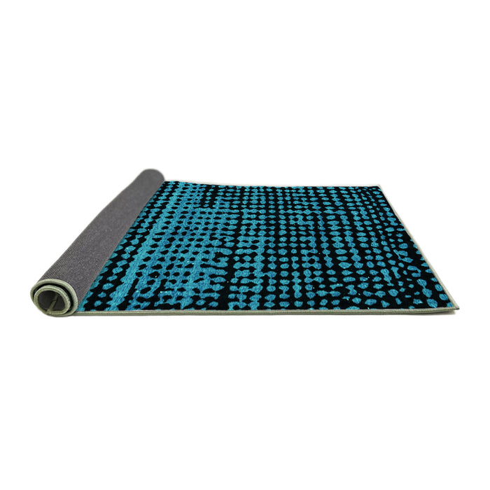 Sideview of Abstract Turquoise Modern Rug, abs4522turq