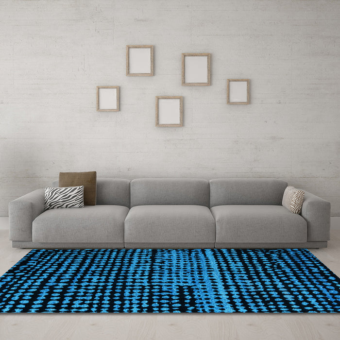 Machine Washable Abstract Light Blue Modern Rug in a Living Room, wshabs4522lblu