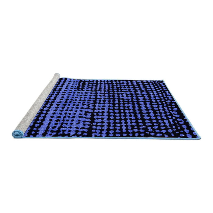 Sideview of Machine Washable Abstract Blue Modern Rug, wshabs4522blu