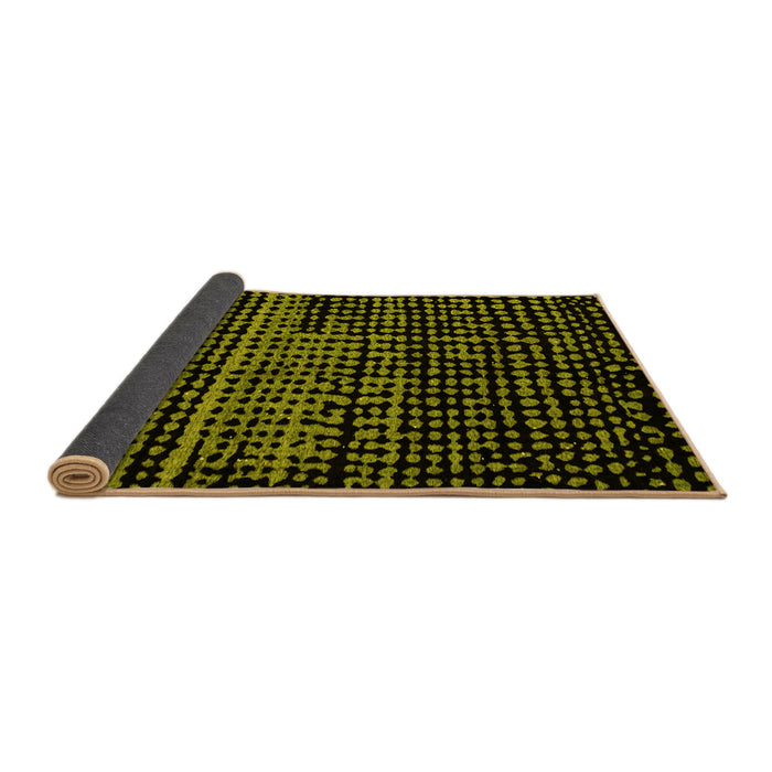 Sideview of Abstract Yellow Modern Rug, abs4522yw